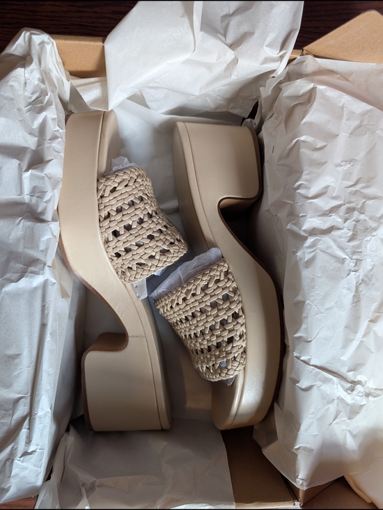 Vince Shoes - Vince Margo Woven Platform Mules Beige US 10 New Box Spring Summer 90s Y2K Boho